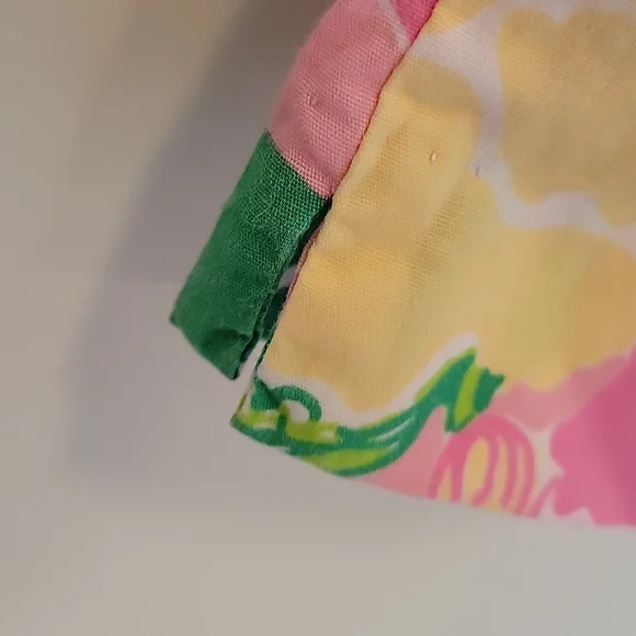 LILLY PULITZER Cropped Pink White Green Yellow Flower Print Pants Size 2 - Picture 12 of 13